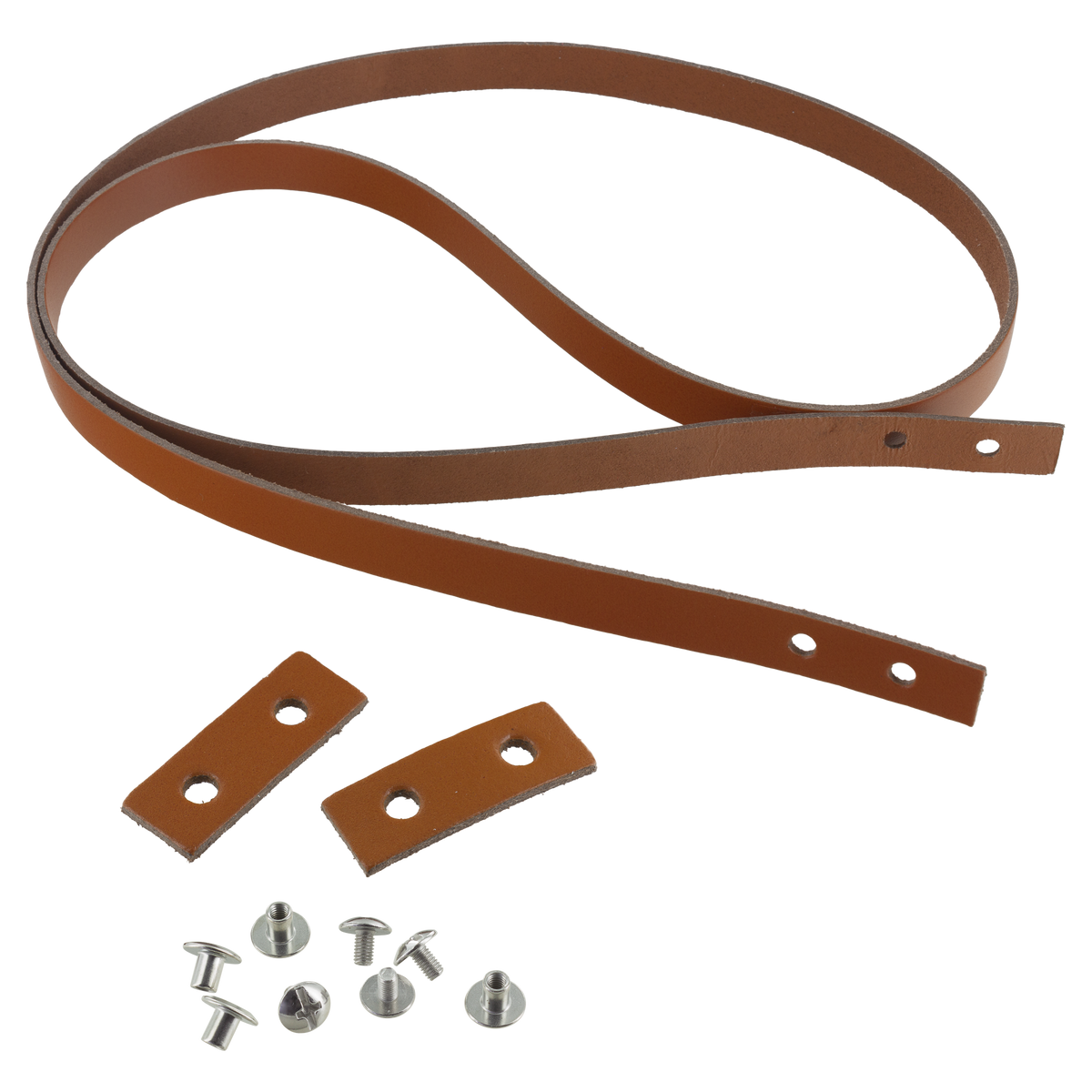 Kit lanière camel en cuir pour sac bandoulière