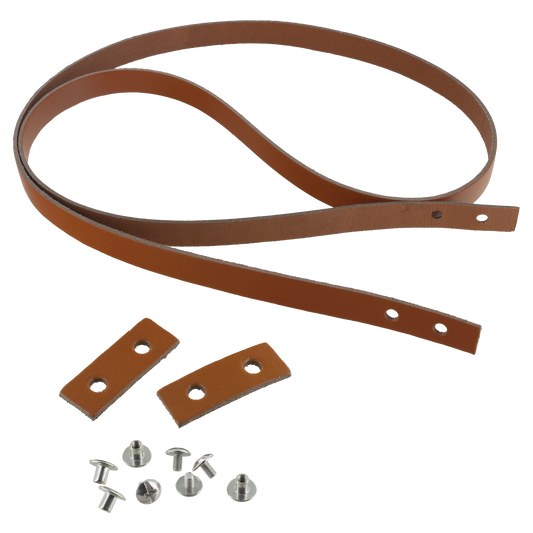 Kit lanière camel en cuir pour sac bandoulière