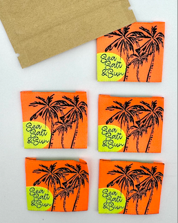 Etiquette Tissée à coudre : Sea Salt & Sun - FLUO
