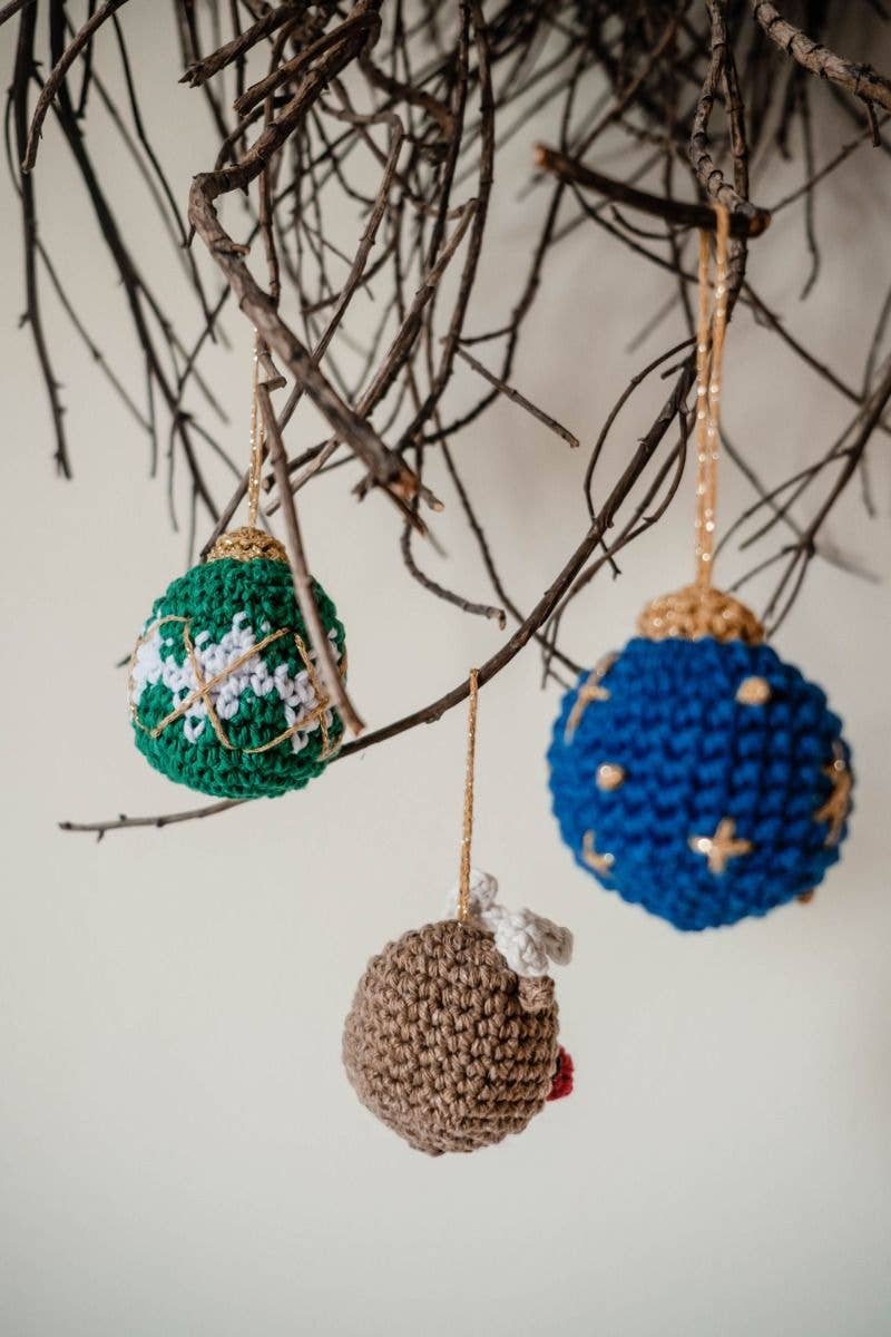 Kit de crochet DIY boules de Noël pays des merveilles