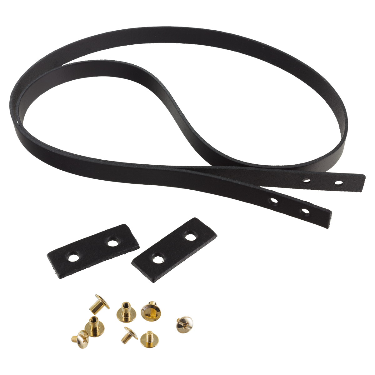 Kit lanière noire en cuir pour sac bandoulière