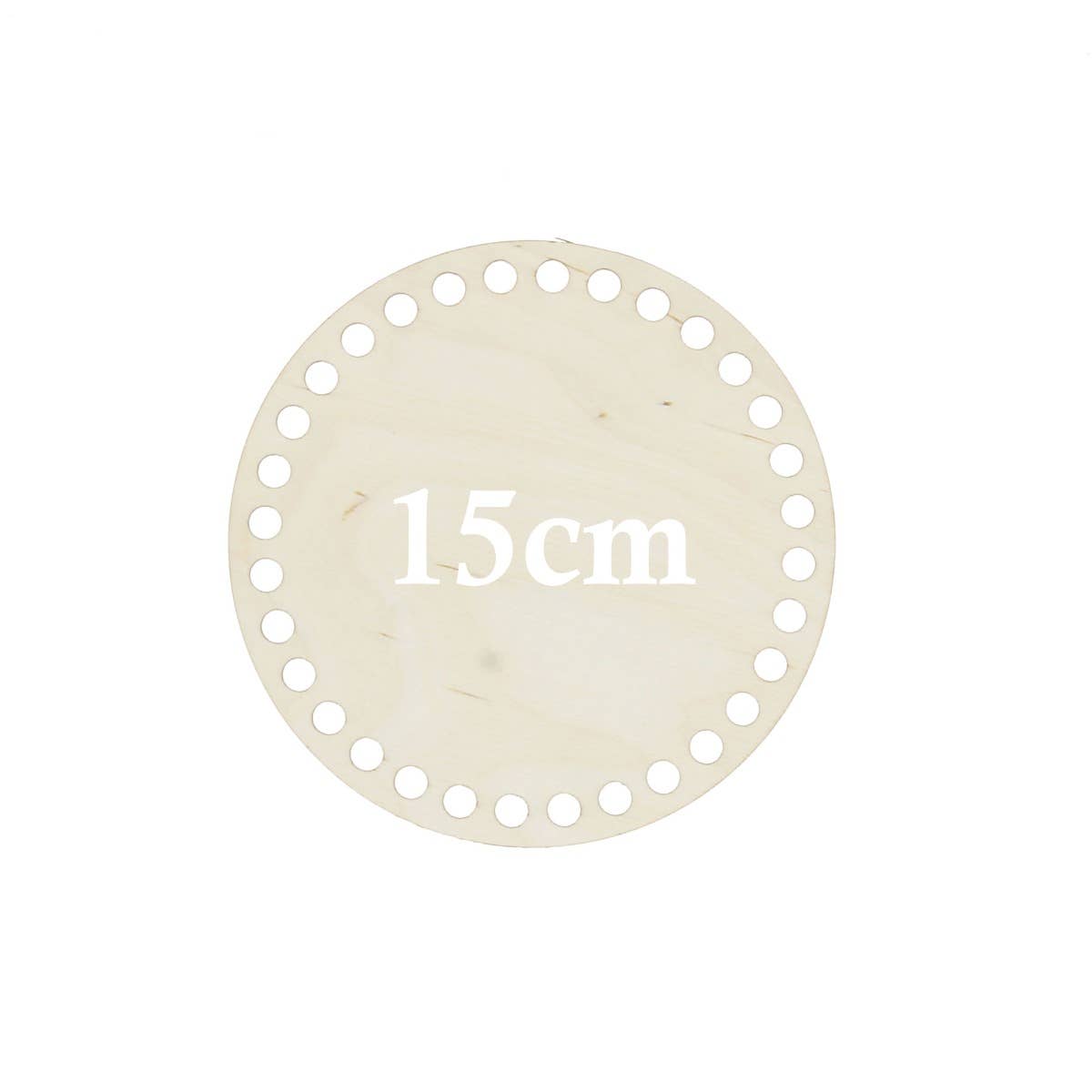 Base ronde perforée en bois 15 cm pour sac et panier DIY