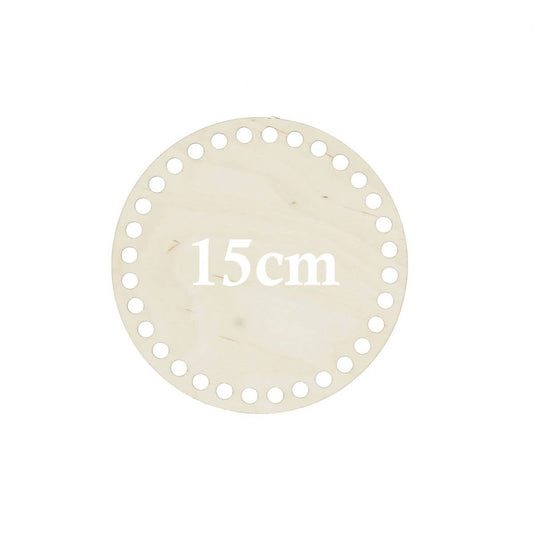 Base ronde perforée en bois 15 cm pour sac et panier DIY