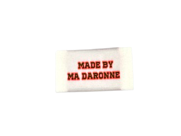 Etiquette Tissée à coudre : Made by ma Daronne - Kaki, Fluo