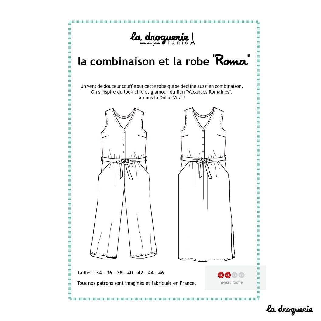 Patron couture de la combinaison et robe femme "Roma"