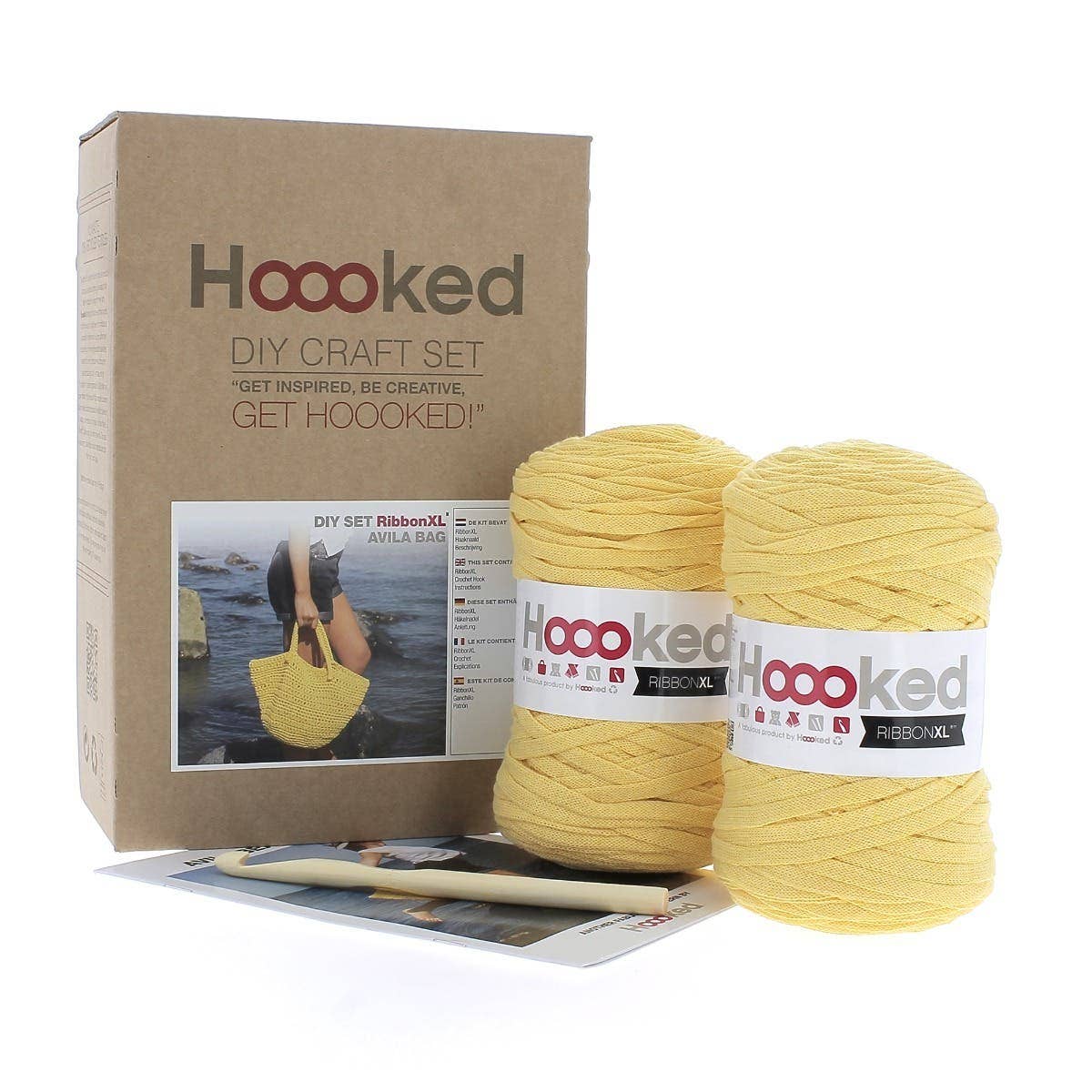 Kit de crochet DIY Sac de plage Avila en RibbonXL jaune citron
