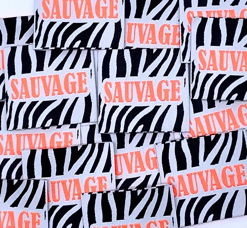 Étiquette à coudre : SAUVAGE - Fluo