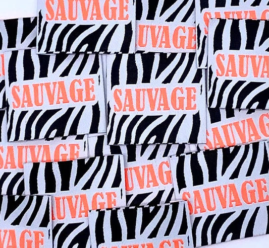 Étiquette à coudre : SAUVAGE - Fluo
