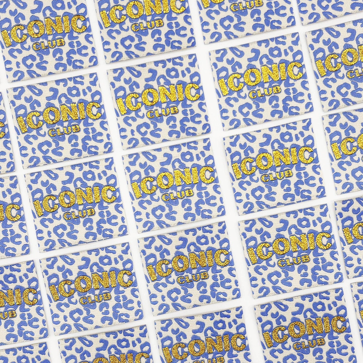 Etiquette Tissée à coudre lurex : Iconic Club Leo - BLEU