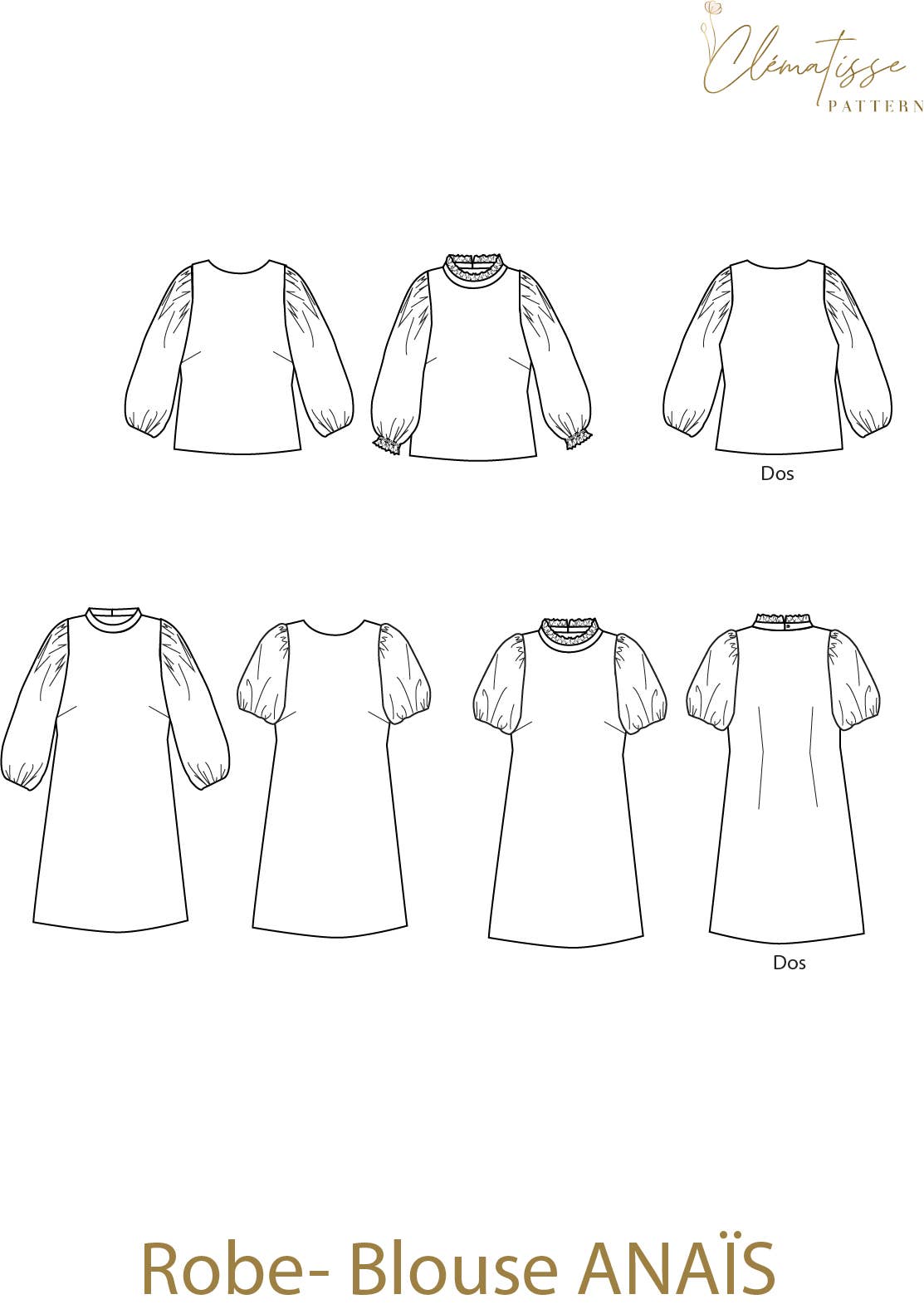 Patron Blouse-Robe Anaïs