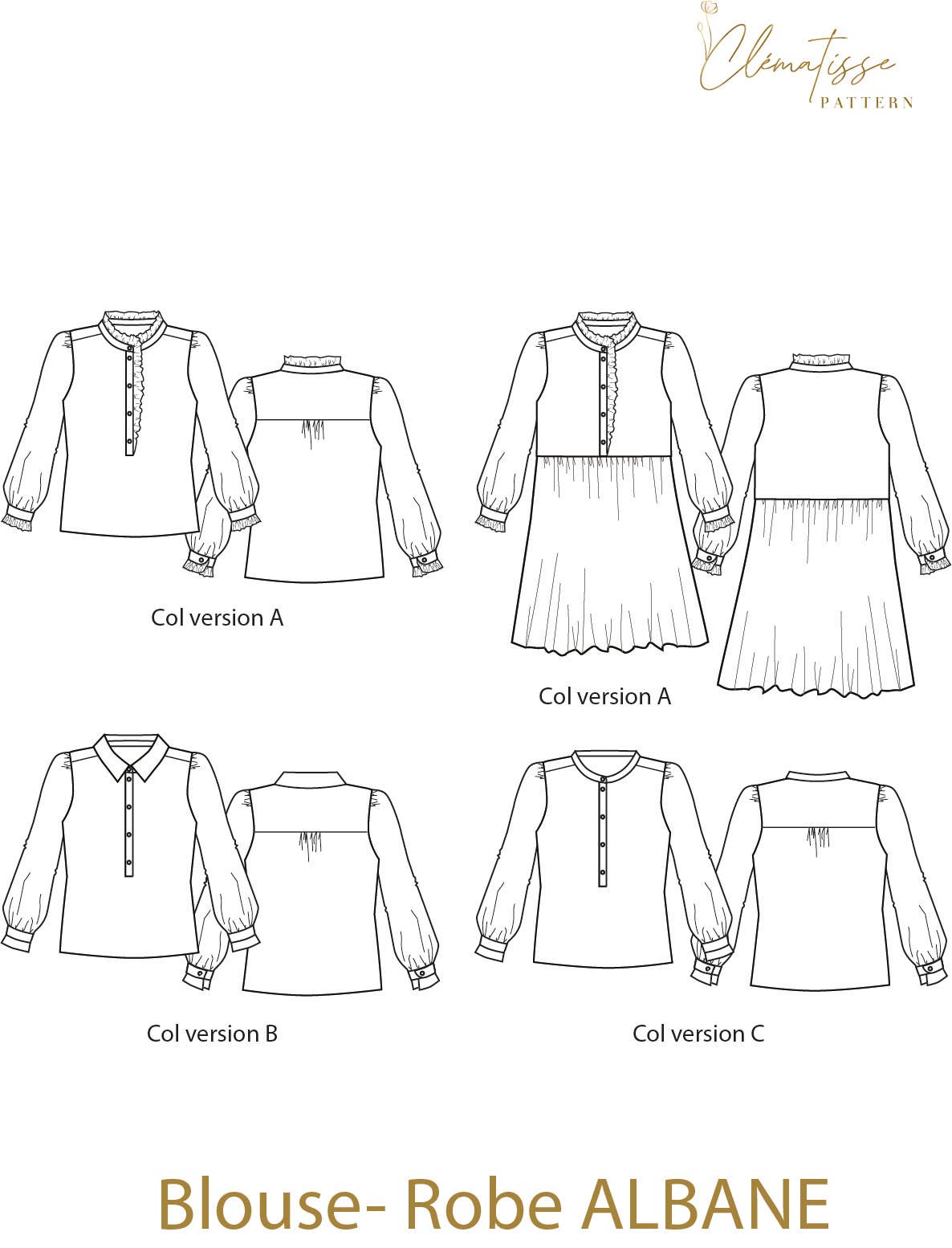 Patron Blouse-Robe Albane