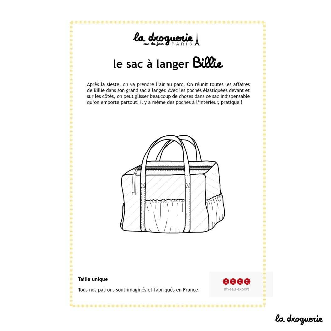 Patron couture du sac à langer Billie