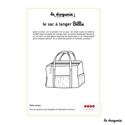 Patron couture du sac à langer Billie