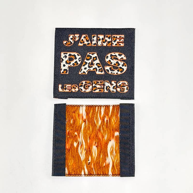 Etiquette Tissée à coudre : J'aime pas les gens - Orange
