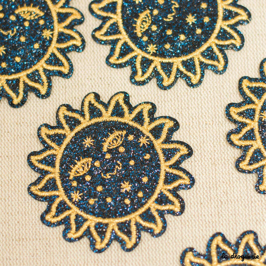 Ecusson Glitter plein soleil 61 mm