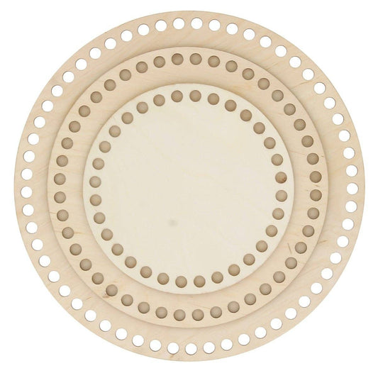 Base ronde perforée en bois 15 cm pour sac et panier DIY