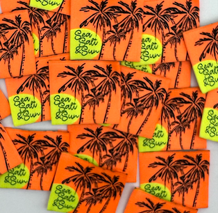 Etiquette Tissée à coudre : Sea Salt & Sun - FLUO