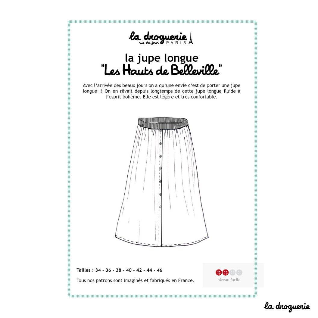 Patron couture de la jupe longue "les Hauts de Belleville"