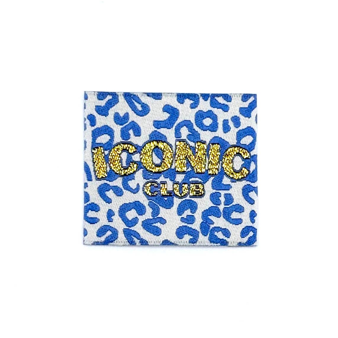 Etiquette Tissée à coudre lurex : Iconic Club Leo - BLEU