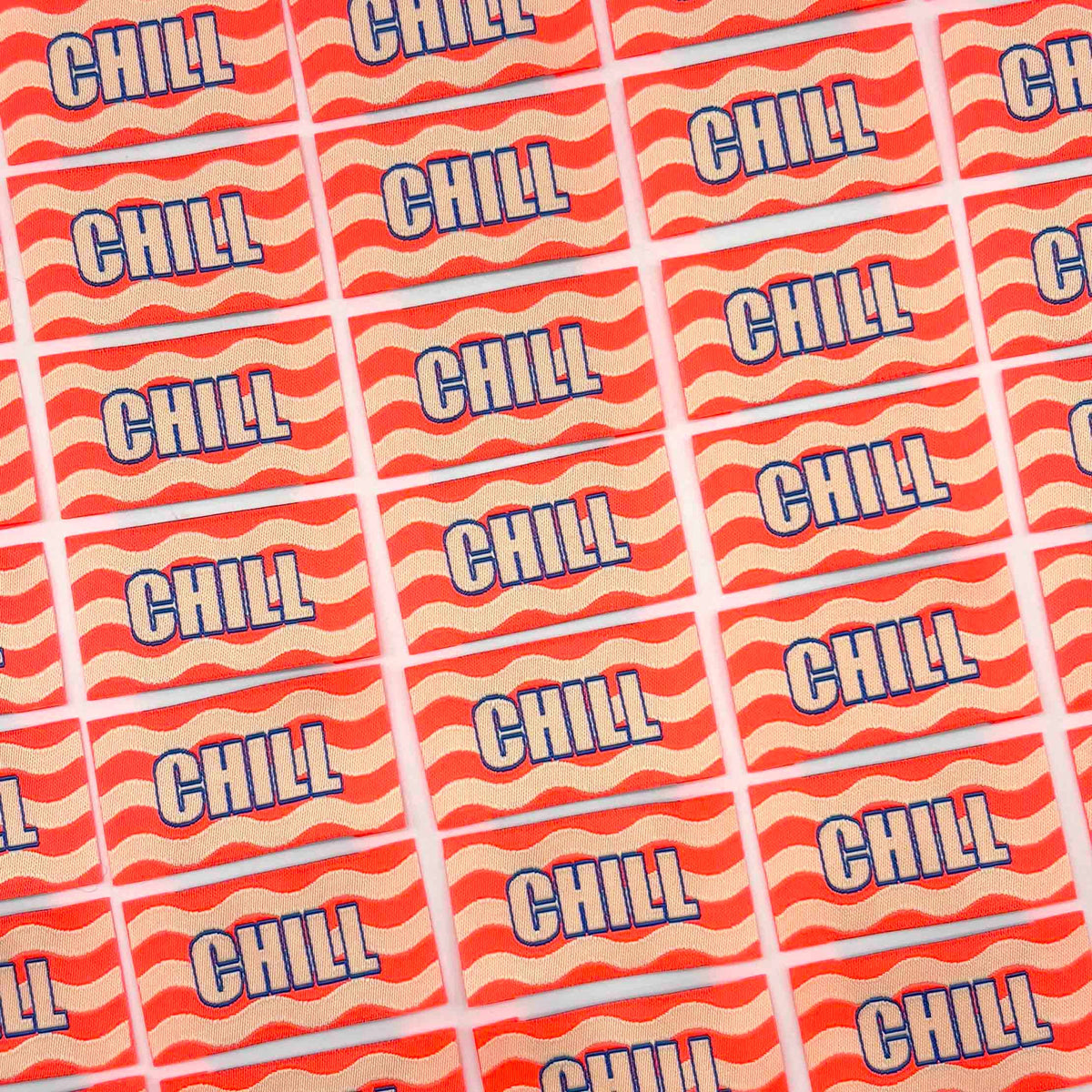 Etiquette Tissée à coudre : CHILL - Fluo