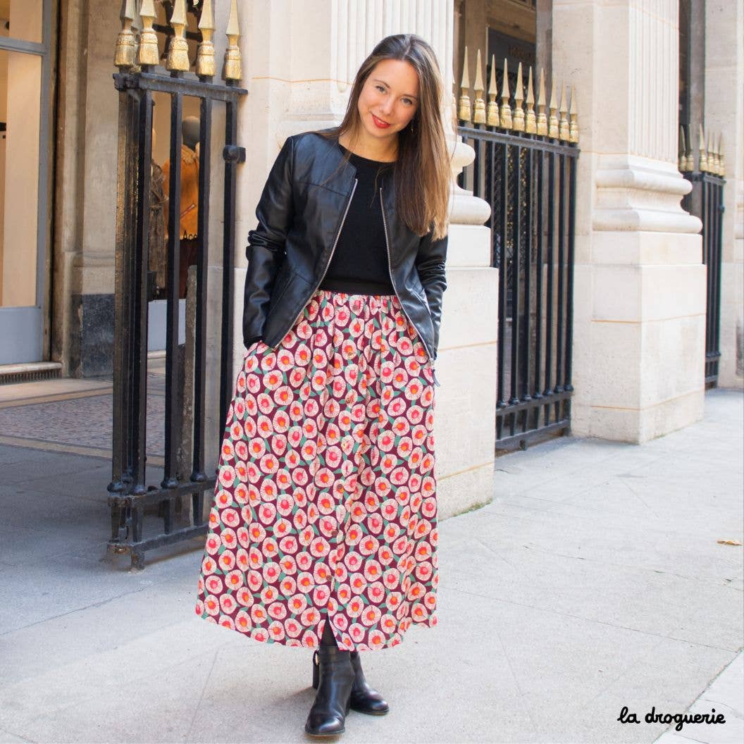 Patron couture de la jupe longue "les Hauts de Belleville"