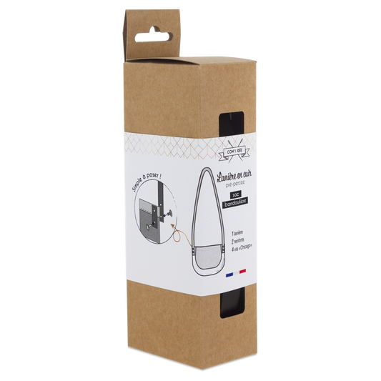 Kit lanière noire en cuir pour sac bandoulière
