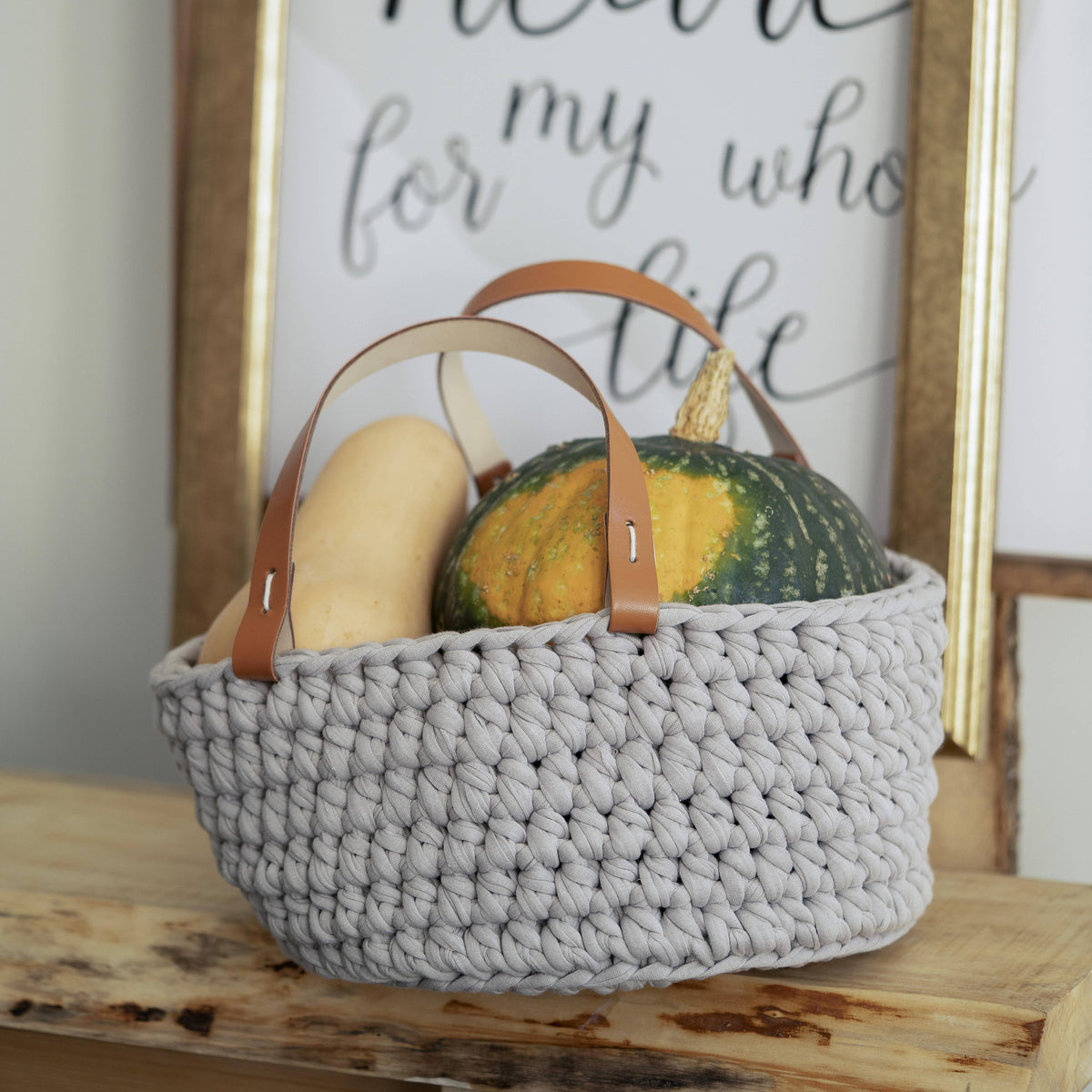 Kit de crochet DIY Panier Zpagetti Panama beige