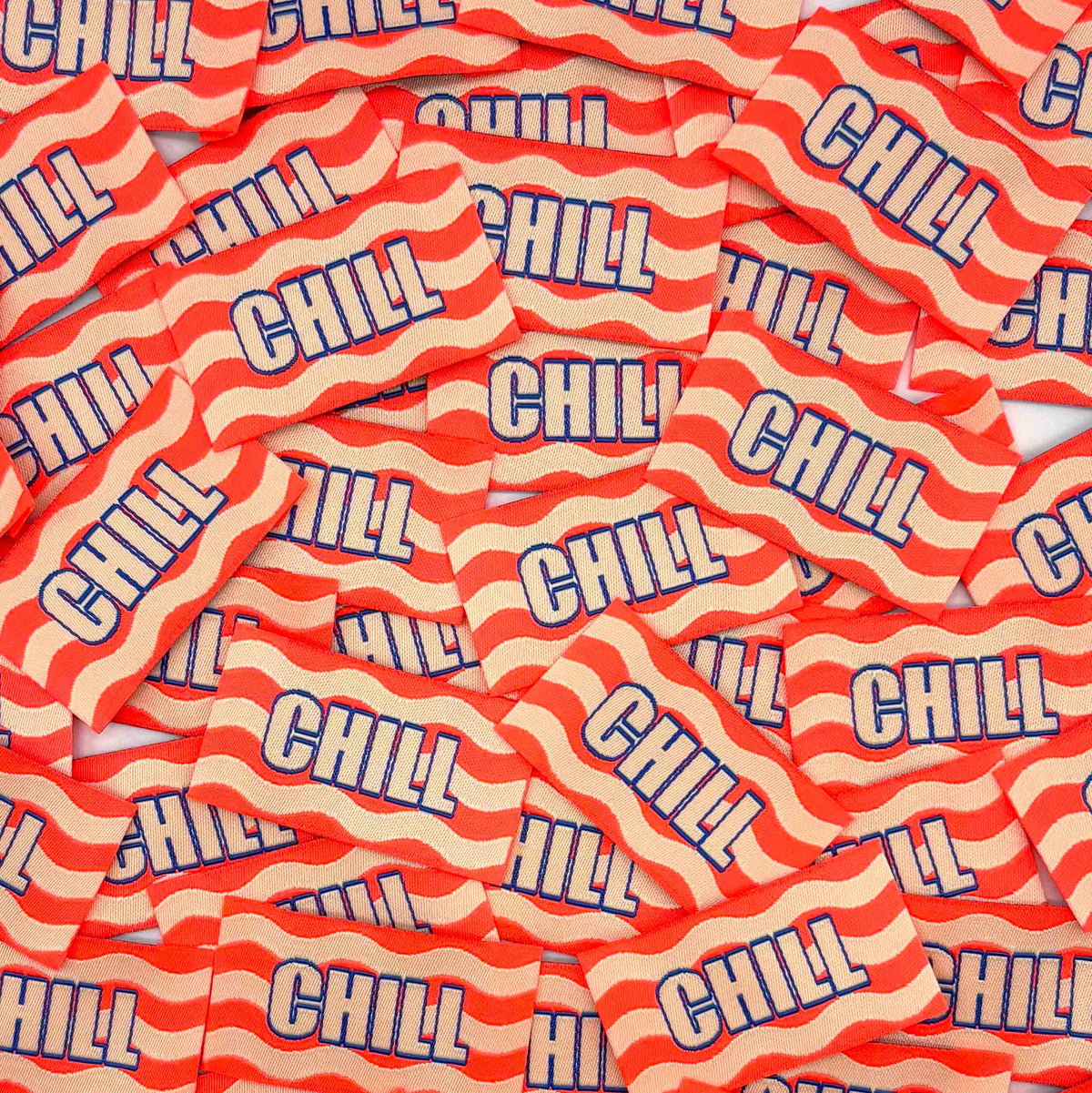 Etiquette Tissée à coudre : CHILL - Fluo