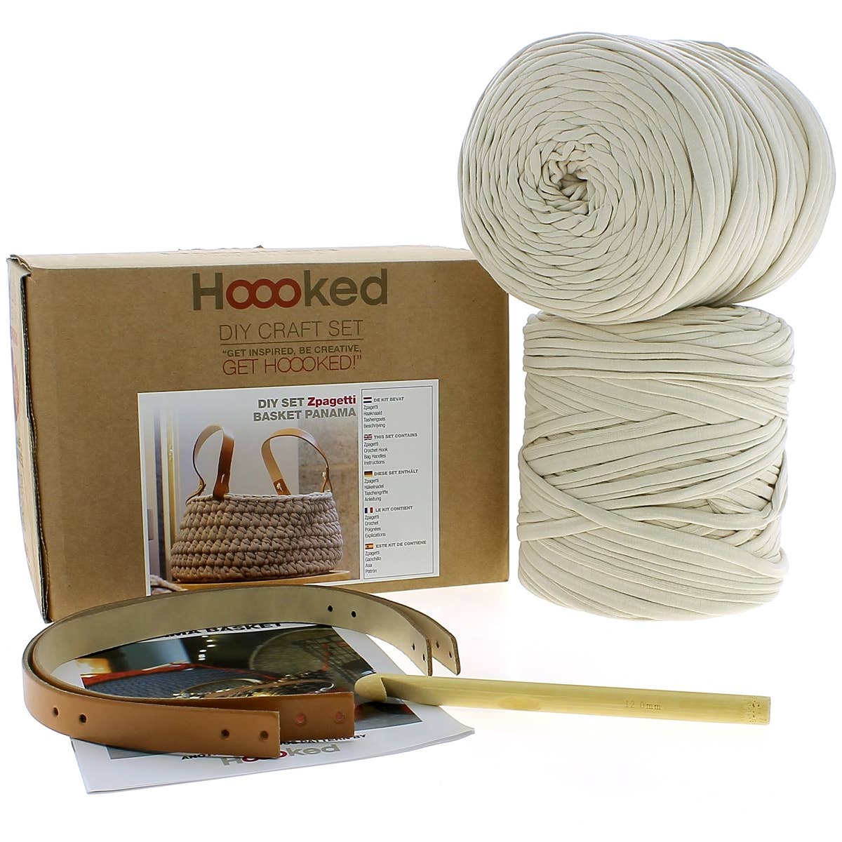Kit de crochet DIY Panier Zpagetti Panama beige