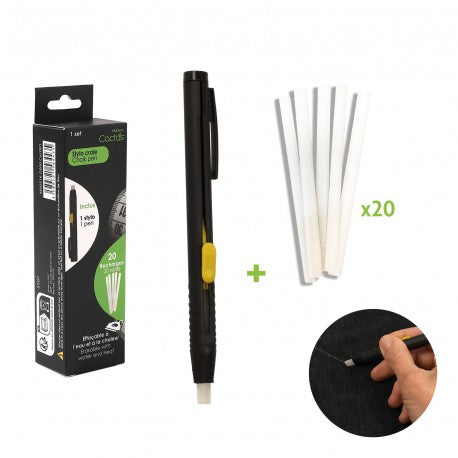 Stylo craie de marquage avec 20 recharges pour couture