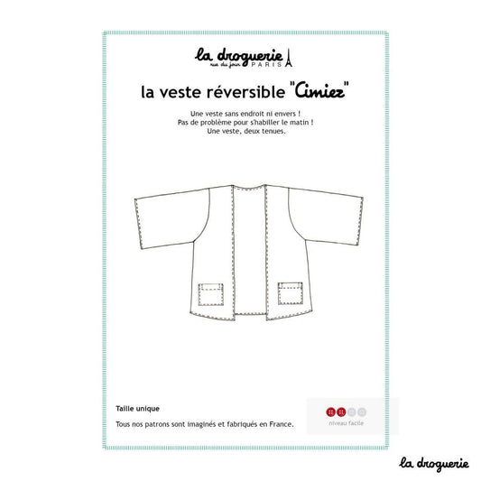 Patron couture de la veste "Cimiez"