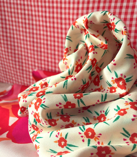 Tissu viscose Poppy Prairie fleuri – vendu par 50 cm