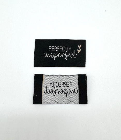 Etiquette Tissée à coudre : Perfectly imperfect - NOIR