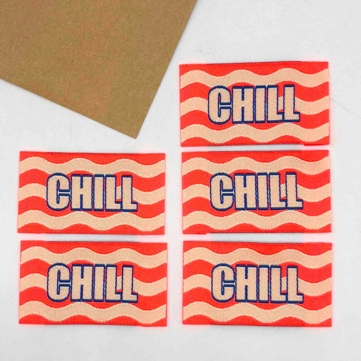 Etiquette Tissée à coudre : CHILL - Fluo