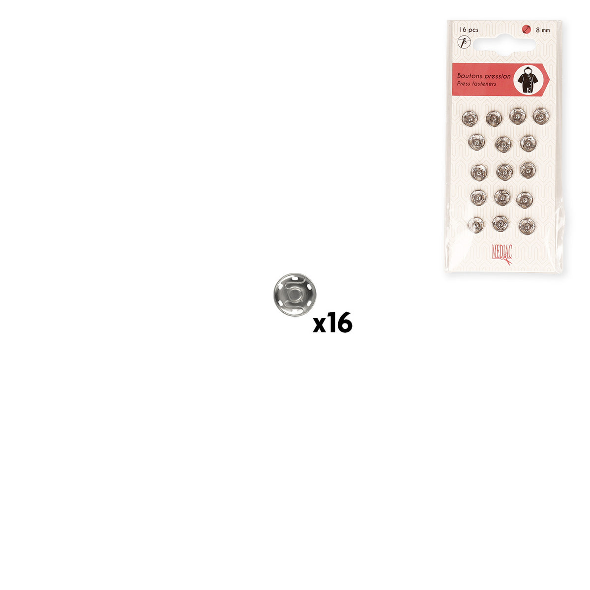 PRESSION A COUDRE N°9 *16p - argent