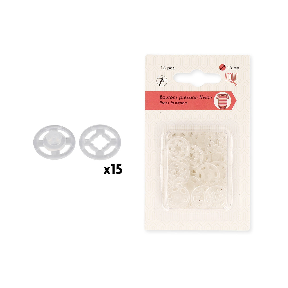 BOUTON PRESSION NYLON N°15*15p -
