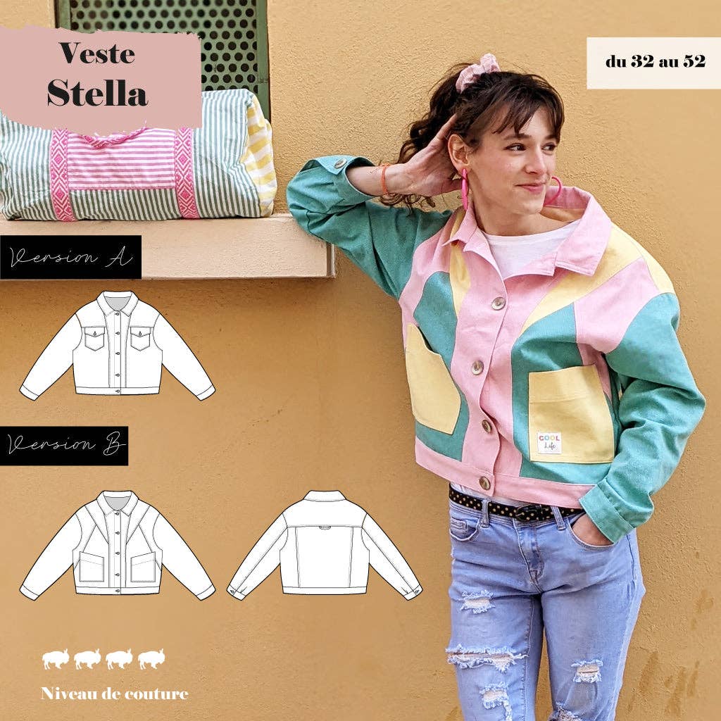 Patron Veste Stella du 32 au 52