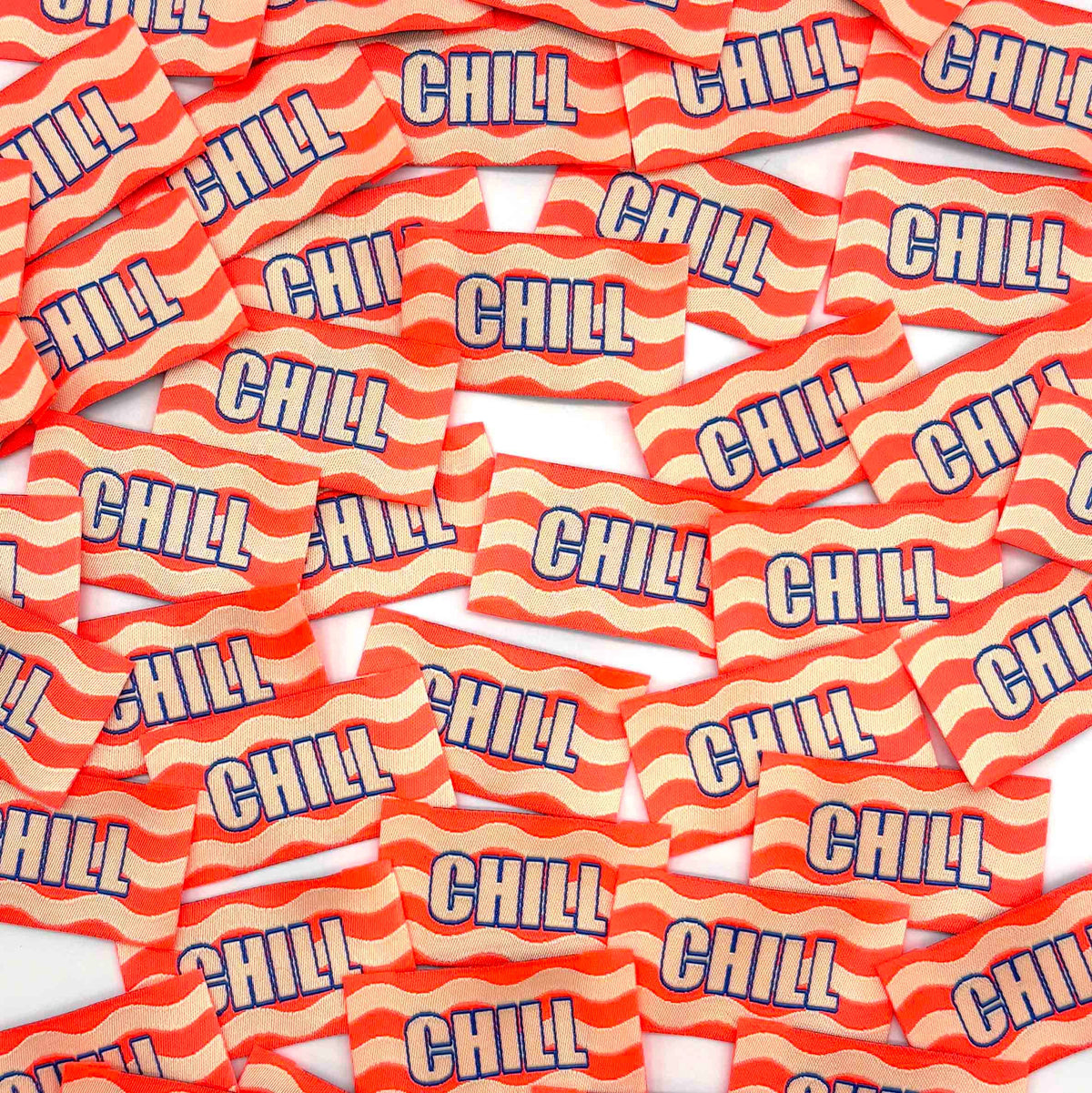 Etiquette Tissée à coudre : CHILL - Fluo