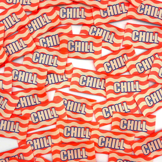 Etiquette Tissée à coudre : CHILL - Fluo