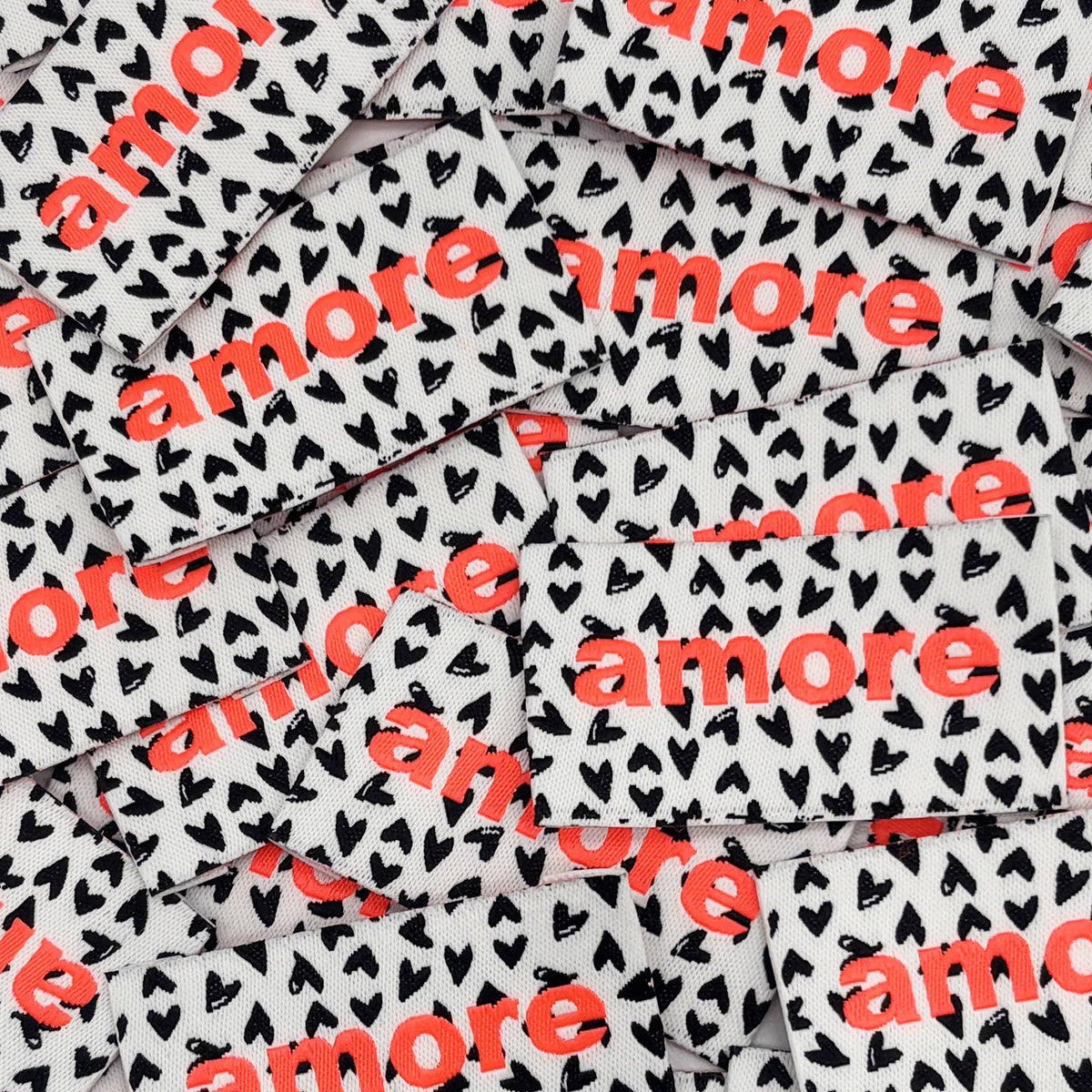 Etiquette Tissée à coudre : Amore - FLUO 
